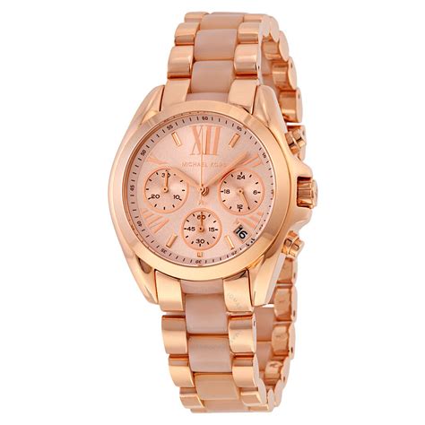 michael kors rose gold tone chronograph ladies watch